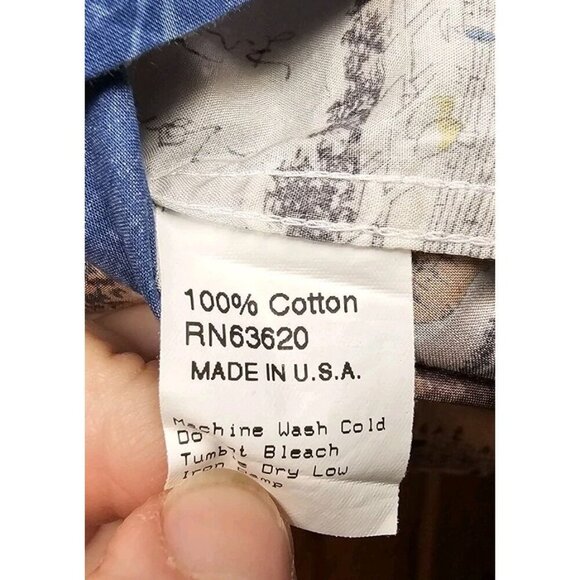 Gitman Bros Vintage Postcard Camp Blue Men Size XXL Made in USA - Picture 5 of 16